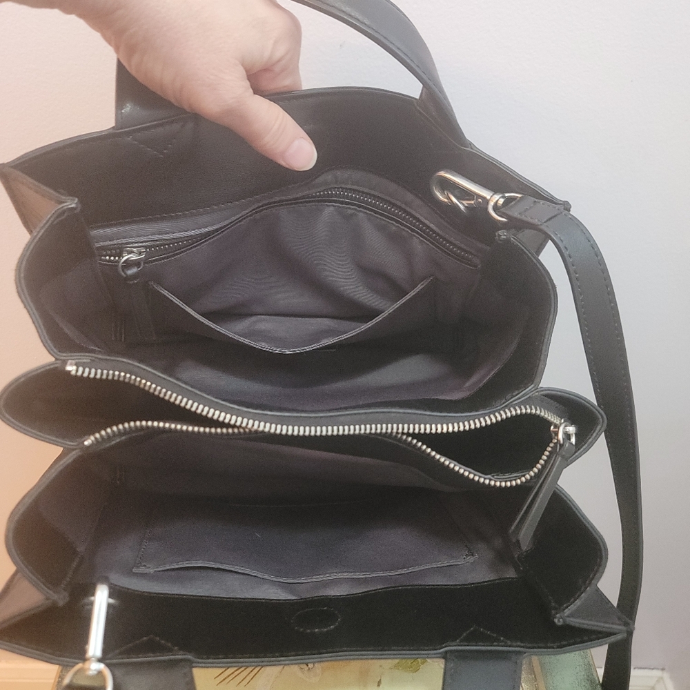 Treasure & Bond Black Leather and Suede Top Handle / Shoulder Bag - Picture 9 of 13